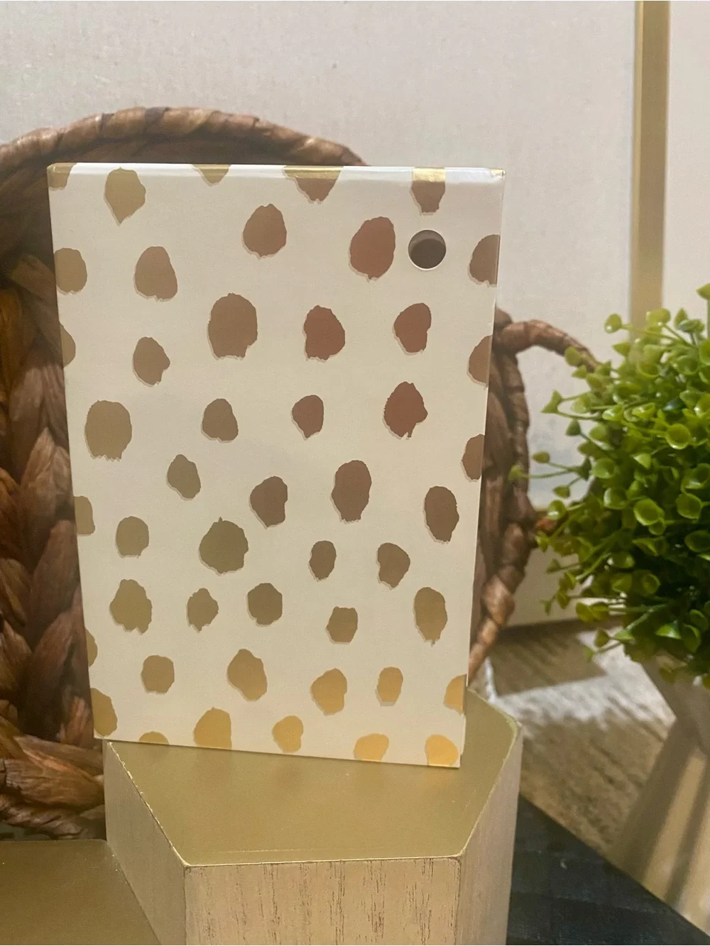 kate spade Gold and White Spot Notepad